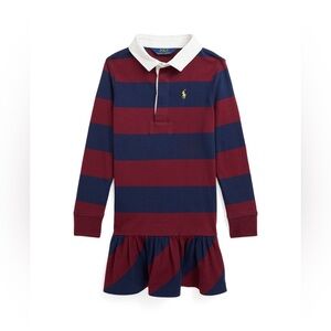 NWT POLO Ralph Lauren LITTLE GIRLS STRIPED COTTON JERSEY RUGBY DRESS SZ XL(16)